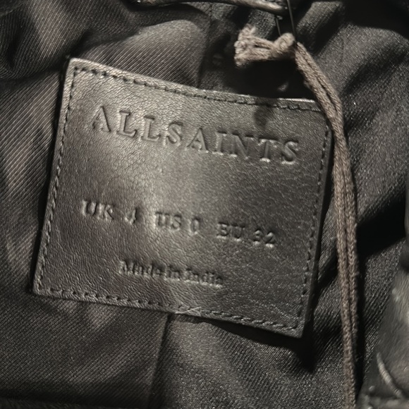 ALLSAINTS- quilted Cargo Leather Biker Jacket - Picture 8 of 11